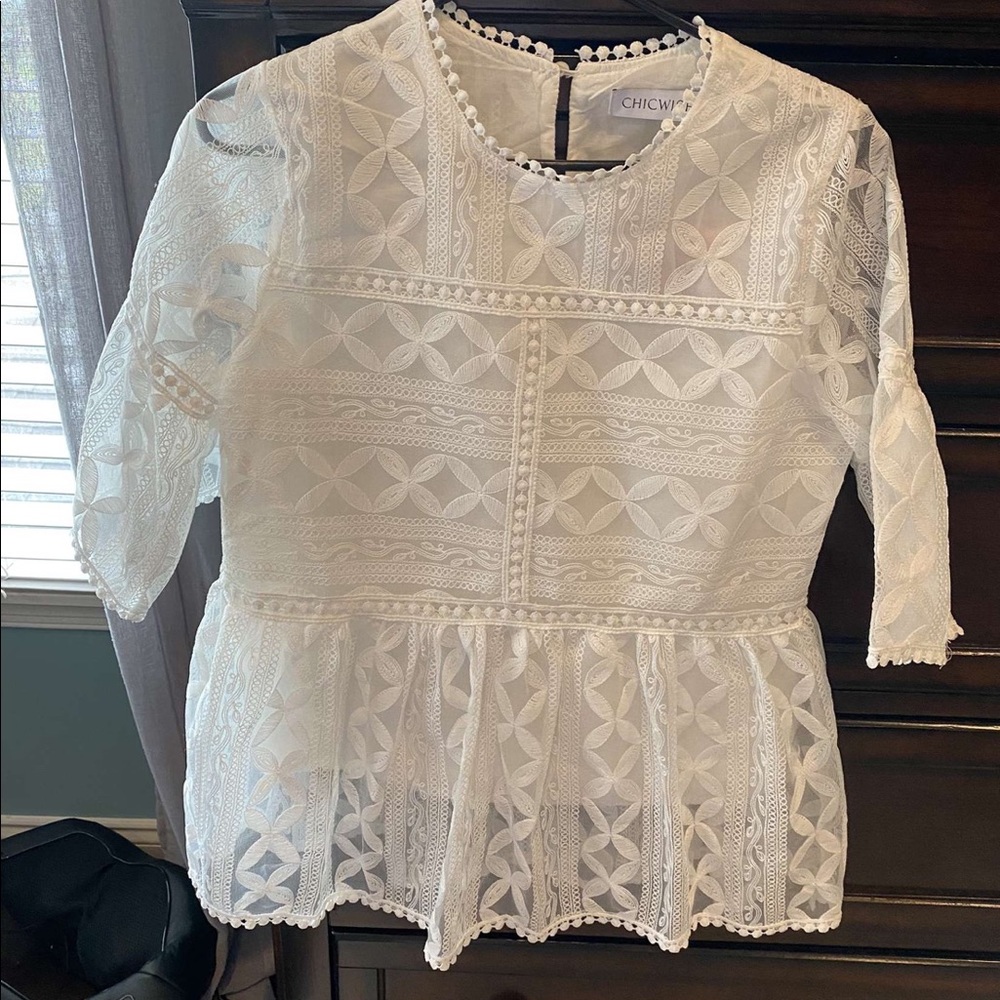 Women’s Chicwish White Lace Shirt